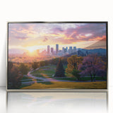 Mid-century modernist art poster featuring geometric shapes in muted pastel tones, ideal for nursery wall decor.