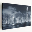 Large abstract canvas featuring swirls of blue and white, ideal for kitchen wall art.