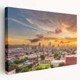 Large abstract canvas art in vibrant blue and green tones, suitable for kitchen wall decor.