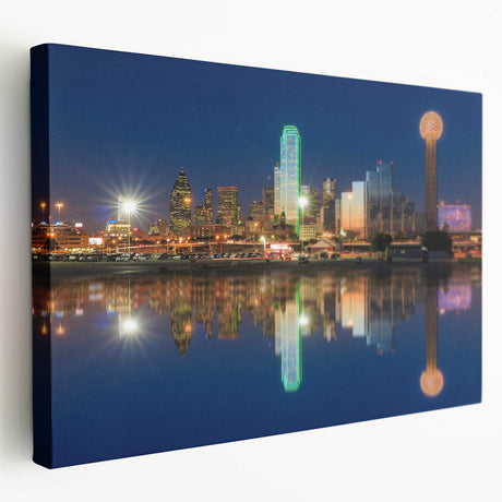 Large abstract canvas print with vibrant blue and orange tones, suited for kitchen wall art.