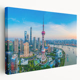 Large abstract painting in vibrant blue and orange hues on canvas, ideal for kitchen wall art.