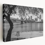 Large abstract acrylic print in vibrant blue and green tones, ideal for kitchen wall art.