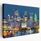 Large abstract canvas featuring swirling blues and greens, ideal for kitchen wall art.