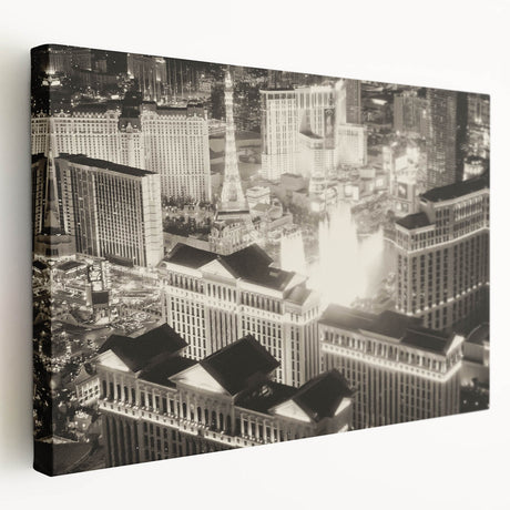 Large abstract cityscape in muted gray and blue tones on rolled canvas, ideal for kitchen wall art.