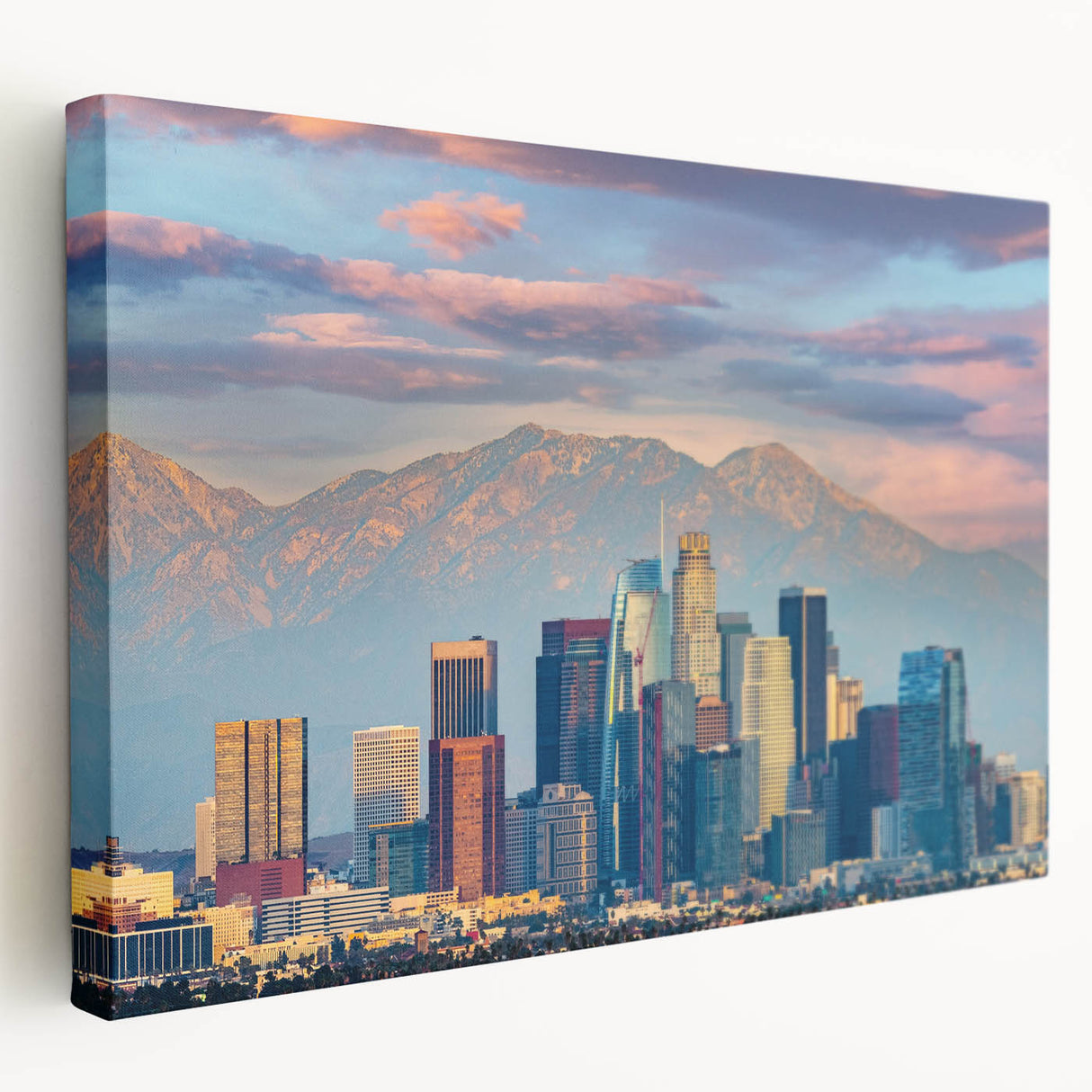 Large abstract painting in vibrant orange and blue tones on canvas, suitable for kitchen wall decor.