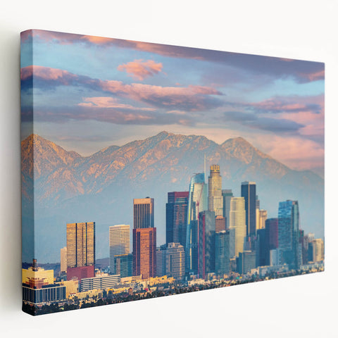 Large abstract painting in vibrant orange and blue tones on canvas, suitable for kitchen wall decor.