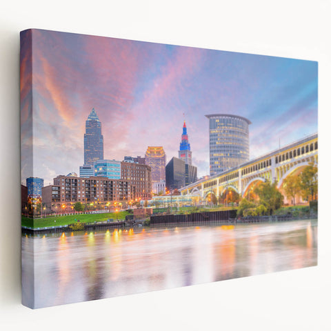 Large abstract canvas art with swirling blue and white patterns, ideal for kitchen wall decor.