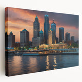 Large abstract canvas art in vibrant orange and blue tones, ideal for kitchen wall decor.