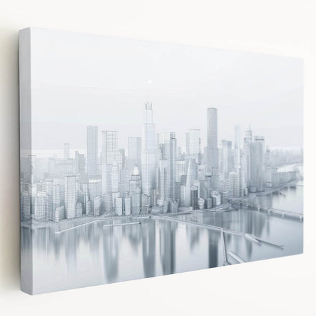 Large abstract canvas featuring swirling blue and green tones, ideal for kitchen wall art.