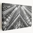 Large abstract canvas art with swirling blue and gray tones, suitable for kitchen wall decor.