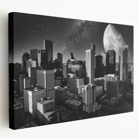 Large abstract canvas art in muted gray and blue tones, ideal for kitchen wall decor.