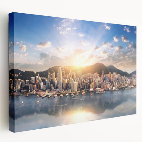 Large abstract canvas print in vibrant orange and yellow tones, ideal for kitchen wall art.