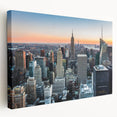 Large abstract cityscape in muted gray and blue tones on canvas, ideal for kitchen wall art.
