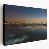 Large abstract kitchen wall art in muted gray and blue tones on rolled canvas, suitable for modern kitchen decor.