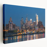 Large abstract canvas art in vibrant blue and green tones, ideal for kitchen wall decor.