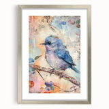 Elegant silver frame with a mat, showcasing a front view design, perfect for displaying artwork or photographs. Ideal for home decor and gallery-style presentations.