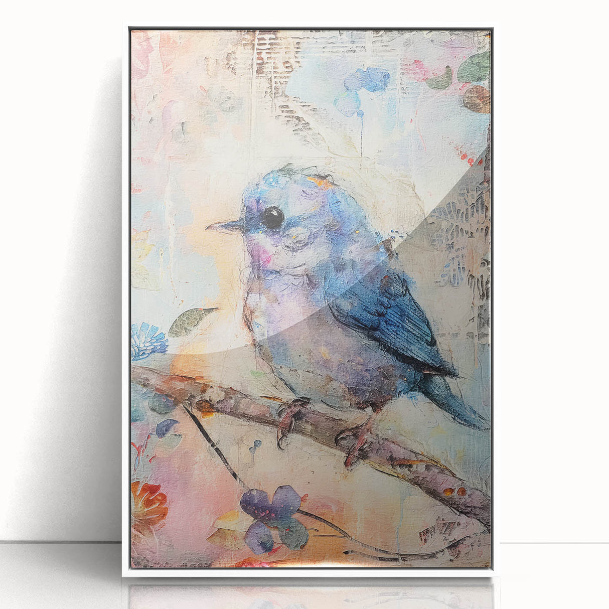 Framed acrylic print showcasing a minimalist white design, perfect for modern decor. Ideal for enhancing home or office interiors with a sleek aesthetic.