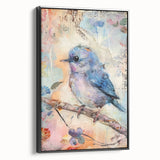 Framed canvas showcasing a modern abstract black artwork with a sleek side view, perfect for contemporary home decor, highlighting elegant design and vibrant colors.