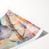 Rolled canvas print showcasing vibrant African tribal artwork with intricate patterns, carefully packaged in a durable cardboard tube for safe shipping and storage.