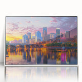 Art deco poster featuring a geometric pattern in muted gold and teal tones on canvas, suitable for nursery wall decor.