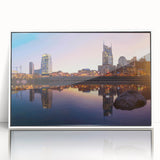 Art deco poster featuring a geometric design in muted gold and navy tones on canvas, suited for nursery wall art.