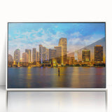 Art deco poster featuring geometric shapes in pastel shades, printed on framed canvas, ideal for nursery wall art.