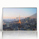 Art deco poster featuring geometric shapes in muted gold and navy tones on canvas, suitable for nursery wall decor.