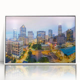 Art deco poster featuring geometric shapes in pastel shades, printed on canvas, suitable for nursery wall art.