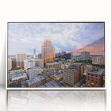 Art deco poster featuring a stylized stork in pastel shades, ideal for nursery wall art.