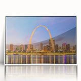 Art deco poster featuring a stylized stork in pastel shades on a rolled canvas, ideal for nursery wall art.