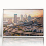 Art deco poster featuring a geometric pattern in muted gold and teal tones on canvas, suitable for nursery wall decor.