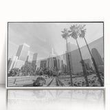 Art deco poster featuring a geometric pattern in muted gold and navy tones on a framed canvas, suitable for nursery wall art.