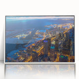 Art deco poster featuring a geometric pattern in muted gold and navy tones, printed on canvas, ideal for nursery wall decor.