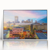 Art deco poster of a stylized stork in pastel shades on canvas, suitable for nursery wall art.