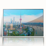 Art deco poster featuring a geometric pattern in muted gold and navy tones, ideal for nursery wall decor.