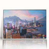 Art Deco poster featuring geometric shapes and pastel colors on a framed canvas, suitable for nursery wall art.