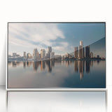 Art deco poster featuring a stylized stork in pastel colors, ideal for nursery wall art.