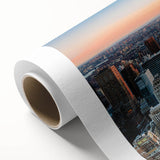 Art deco poster featuring a stylized stork in pastel shades on canvas, ideal for nursery wall art.