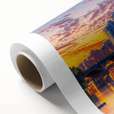 Art deco poster featuring pastel-colored geometric shapes, ideal for nursery wall art or dining room decor.