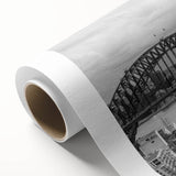 Art deco poster featuring a stylized stork in pastel shades on framed canvas, ideal for nursery wall art.