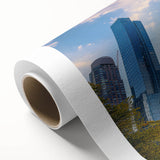 Art deco poster of a stylized stork in pastel shades on canvas, ideal for nursery wall art.