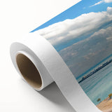 Art deco poster featuring a stylized stork in pastel shades, perfect for nursery wall art.