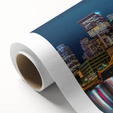 Art deco poster featuring a stylized stork in pastel shades on canvas, ideal for nursery wall art.