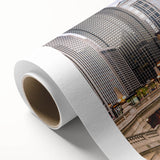 Art Deco style poster featuring a stylized stork in pastel shades on canvas, ideal for nursery wall art.