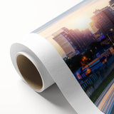 Art deco poster featuring a stylized stork in pastel shades, ideal for nursery wall art.