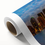 Art deco poster featuring a stylized stork in pastel shades, perfect for nursery wall art.