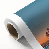 Art deco poster featuring a stylized stork in pastel shades on canvas, ideal for nursery wall art.