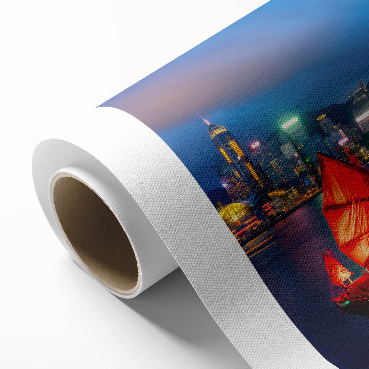 Art deco poster featuring a stylized stork in pastel shades on rolled canvas, ideal for nursery wall art.