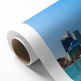 Art deco poster featuring a stylized stork in muted pastel shades on canvas, ideal for nursery wall art.