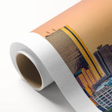 Art deco poster featuring a stylized stork in pastel shades, ideal for nursery wall art.